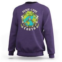 Earth Day Sweatshirt Peace Love Earth Happy Earth Day Plant More Trees Go Planet - Wonder Print Shop