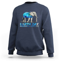 Earth Day Sweatshirt Animals Wildlife Elephant Conservation Earth Day - Wonder Print Shop
