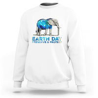 Earth Day Sweatshirt Animals Wildlife Elephant Conservation Earth Day - Wonder Print Shop