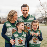 No Tariffs Canada V-Neck Knit Sweater Vest Never 51st State Canadian Beaver - Wonder Print Shop