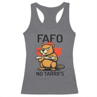 No Tariffs Canada Racerback Tank Top Never 51st State Canadian Beaver