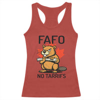 No Tariffs Canada Racerback Tank Top Never 51st State Canadian Beaver