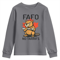 No Tariffs Canada Youth Sweatshirt Never 51st State Canadian Beaver