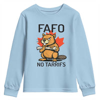 No Tariffs Canada Youth Sweatshirt Never 51st State Canadian Beaver