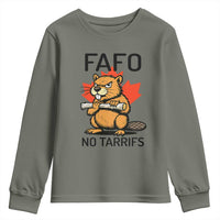 No Tariffs Canada Youth Sweatshirt Never 51st State Canadian Beaver