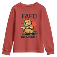 No Tariffs Canada Youth Sweatshirt Never 51st State Canadian Beaver