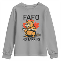 No Tariffs Canada Youth Sweatshirt Never 51st State Canadian Beaver
