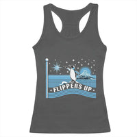 Funny Penguin Resist Racerback Tank Top Heard Island Flippers Up I Stand With Penguins