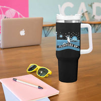 Funny Penguin Resist Tumbler With Handle Heard Island Flippers Up I Stand With Penguins