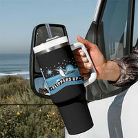 Funny Penguin Resist Tumbler With Handle Heard Island Flippers Up I Stand With Penguins