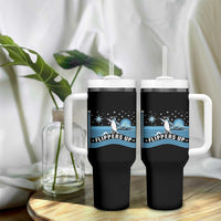 Funny Penguin Resist Tumbler With Handle Heard Island Flippers Up I Stand With Penguins
