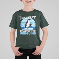 Funny Penguin Resist T Shirt For Kid Flippers Up I Stand With The Penguins