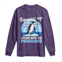 Funny Penguin Resist Long Sleeve Shirt Flippers Up I Stand With The Penguins