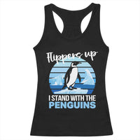 Funny Penguin Resist Racerback Tank Top Flippers Up I Stand With The Penguins