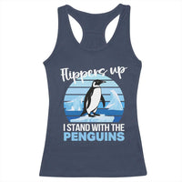 Funny Penguin Resist Racerback Tank Top Flippers Up I Stand With The Penguins