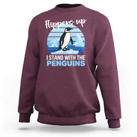 Funny Penguin Resist Sweatshirt Flippers Up I Stand With The Penguins