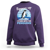 Funny Penguin Resist Sweatshirt Flippers Up I Stand With The Penguins