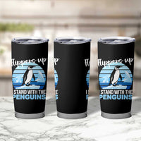 Funny Penguin Resist Tumbler Cup Flippers Up I Stand With The Penguins