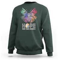 Brain Cancer Sweatshirt Hope Brain Tumor Awareness Support Brain Cancer Survivor - Wonder Print Shop