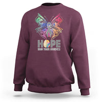Brain Cancer Sweatshirt Hope Brain Tumor Awareness Support Brain Cancer Survivor - Wonder Print Shop