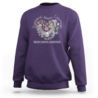 Brain Cancer Sweatshirt Brain Cancer Awareness Support Hope Courage Grey Ribbon - Wonder Print Shop