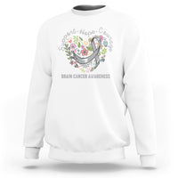 Brain Cancer Sweatshirt Brain Cancer Awareness Support Hope Courage Grey Ribbon - Wonder Print Shop