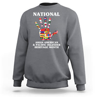Asian American Sweatshirt Asian American And Pacific Islander Heritage Month Hand - Wonder Print Shop