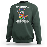 Asian American Sweatshirt Asian American And Pacific Islander Heritage Month Hand - Wonder Print Shop