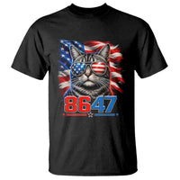 Cool 8647Patriotic Cat T Shirt American Flag Sunglasses Tabby Cat Political Satire