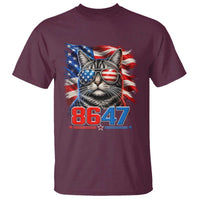 Cool 8647Patriotic Cat T Shirt American Flag Sunglasses Tabby Cat Political Satire