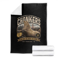 Viral Chonkers San Francisco Sea Lion Throw Blanket Retro Pier 39 Fisherman's Wharf Souvenir