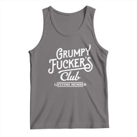 Grumpy Fucker's Club Lifetime Member Tank Top Funny Distressed Sarcastic Adult Humor Slogan Typography