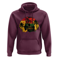 Retro Jamaican Lion Sunset Hoodie Rasta Colors Music and Island Vibes Graphic