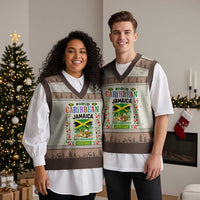Proud Caribbean Jamaica Heritage V-Neck Knit Sweater Vest Jamaican Roots and Island Culture