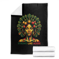 Strong Like Ackee Empowered Woman Throw Blanket Jamaican National Fruit Heritage Pride