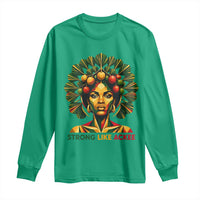 Strong Like Ackee Empowered Woman Long Sleeve Shirt Jamaican National Fruit Heritage Pride