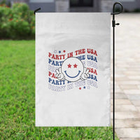 Funny 4th Of July Garden Flag Party In The USA Smiling Face Retro Groovy