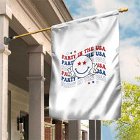 Funny 4th Of July Garden Flag Party In The USA Smiling Face Retro Groovy