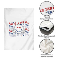 Funny 4th Of July Garden Flag Party In The USA Smiling Face Retro Groovy