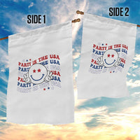 Funny 4th Of July Garden Flag Party In The USA Smiling Face Retro Groovy