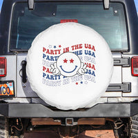 Funny 4th Of July Spare Tire Cover Party In The USA Smiling Face Retro Groovy