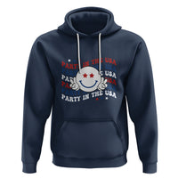 Funny 4th Of July Hoodie Party In The USA Smiling Face Retro Groovy - Wonder Print Shop