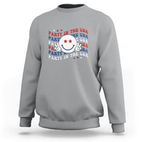 Funny 4th Of July Sweatshirt Party In The USA Smiling Face Retro Groovy - Wonder Print Shop