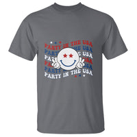 Funny 4th Of July T Shirt Party In The USA Smiling Face Retro Groovy - Wonder Print Shop