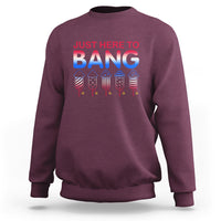 Funny 4th Of July Sweatshirt Just Here To Bang Independence Day Fireworks - Wonder Print Shop