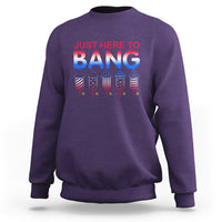 Funny 4th Of July Sweatshirt Just Here To Bang Independence Day Fireworks - Wonder Print Shop