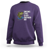 Funny Fishing Sweatshirt Sometimes It Pays To Keep Your Mouth Shut - Wonder Print Shop