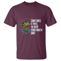 Funny Fishing T Shirt Sometimes It Pays To Keep Your Mouth Shut - Wonder Print Shop