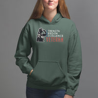 Female Veteran Hoodie Strength Heroism Excellence Women - Wonder Print Shop