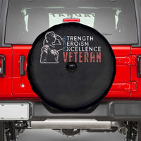Female Veteran Spare Tire Cover Strength Heroism Excellence Women